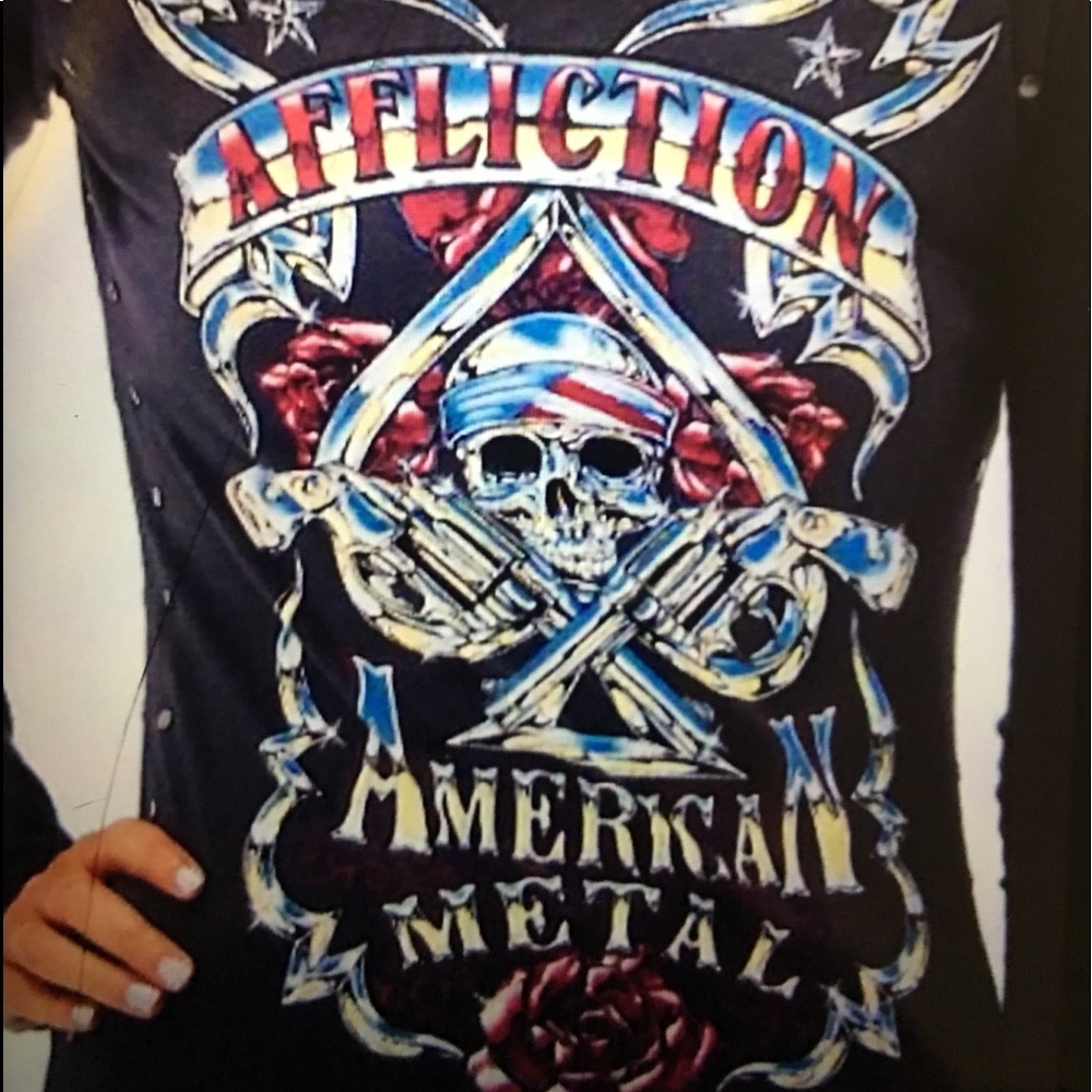 AFFLICTION AMERICAN METAL INFAMOUS T-SHIRT